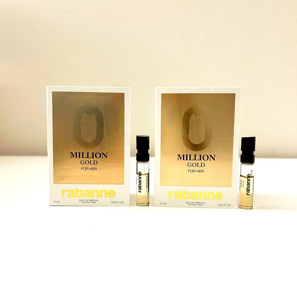 🌸PACO RABANNE Million Gold for Her Vial Spray Sample 1.5 mL x 2 = 3 mL